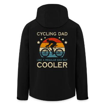 Cycling Dad Bike Rider & Cyclist Father's Day Chri - Men’s Recycled Softshell Jacket by Stanley/Stella - black - Back - AI Model Male 185 light (185cm)