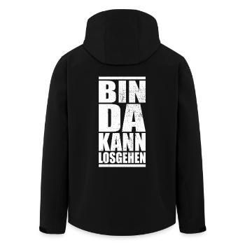 Bin Da Kann Losgehen Spruch Party Fun Spaß JGA - Recycelte Männer Softshell-Jacke von Stanley/Stella - Schwarz - Hinten - AI Model Male 185 light (185cm)