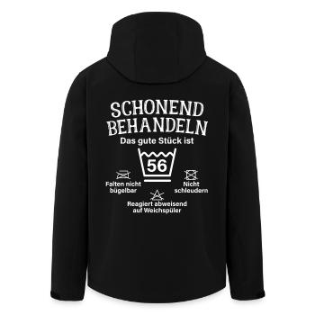 Schonend Behandeln 56 Geschenk Zum 56. Geburtstag - Recycelte Männer Softshell-Jacke von Stanley/Stella - Schwarz - Hinten - AI Model Male 185 light (185cm)
