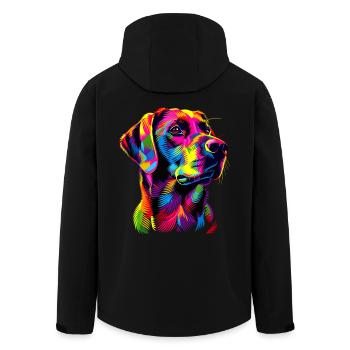 Labrador Retriever Colorful Colors Pop Art Dogs - Men’s Recycled Softshell Jacket by Stanley/Stella - black - Back - AI Model Male 185 light (185cm)