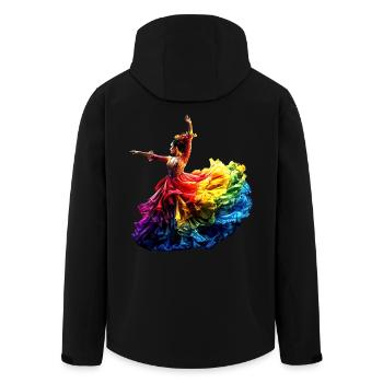 Flamenco Dancer Rainbow Colorful Dress Dancing - Men’s Recycled Softshell Jacket by Stanley/Stella - black - Back - AI Model Male 185 light (185cm)