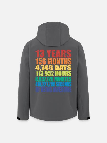 13e verjaardagscadeau, jongens meisjes tieners, 13 jaar oud - Heren softshell jas van gerecycled polyester Stanley/Stella - zwart
