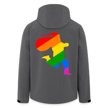 Rainbow Santa Claus - Recycelte Männer Softshell-Jacke von Stanley/Stella - Schwarz - Hinten - AI Model Male 185 light (185cm)