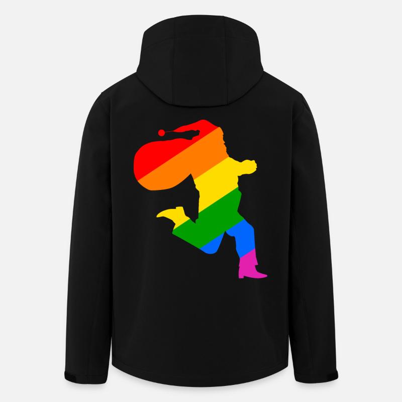 Père Noël arc-en-ciel - Veste softshell homme en polyester recyclé Stanley/Stella - noir