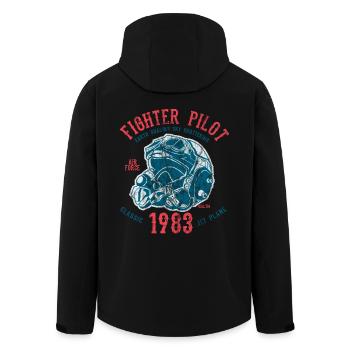 Pilote de chasse - pilotes de chasse de jet shirt design - Veste softshell homme en polyester recyclé Stanley/Stella - noir - Dos - AI Model Male 185 light (185cm)
