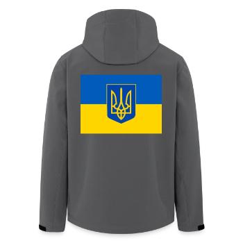 Ukraine - Recycelte Männer Softshell-Jacke von Stanley/Stella - Schwarz - Hinten - AI Model Male 185 light (185cm)