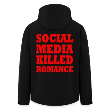 social media killed romance - Veste softshell homme en polyester recyclé Stanley/Stella - noir - Dos - AI Model Male 185 light (185cm)