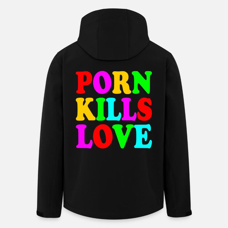 Porn kills love - Recycelte Männer Softshell-Jacke von Stanley/Stella - Schwarz