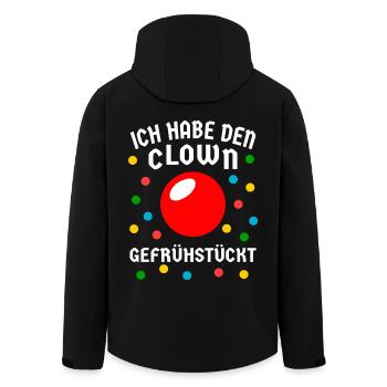 Faschingsmuffel Clown gefrühstückt Kein Kostüm Fun - Recycelte Männer Softshell-Jacke von Stanley/Stella - Schwarz - Hinten - AI Model Male 185 light (185cm)