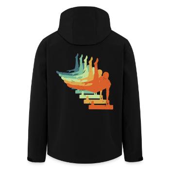 Retro Gymnastik - Cooles Geschenk für Männer Turner - Recycelte Männer Softshell-Jacke von Stanley/Stella - Schwarz - Hinten - AI Model Male 185 light (185cm)