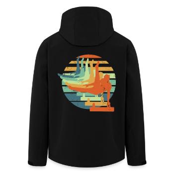 Gymnastique rétro - Cadeau cool pour les hommes Gymnaste - Veste softshell homme en polyester recyclé Stanley/Stella - noir - Dos - AI Model Male 185 light (185cm)