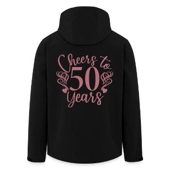 Cheers To 50 Years - Birthday or Anniversary Gift - Men’s Recycled Softshell Jacket by Stanley/Stella - black - Back - AI Model Male 185 light (185cm)