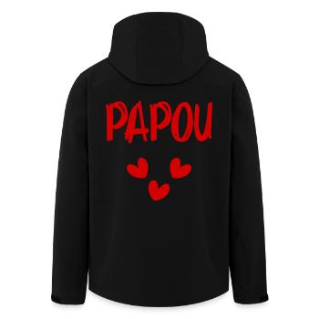 PAPA. FÊTE DES PÈRES. BONNE FÊTE PAPA. BONNE FÊTE - Veste softshell homme en polyester recyclé Stanley/Stella - noir - Dos - AI Model Male 185 light (185cm)