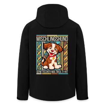 Mischlingshund Genetischer Multikulti Hit - Recycelte Männer Softshell-Jacke von Stanley/Stella - Schwarz - Hinten - AI Model Male 185 light (185cm)