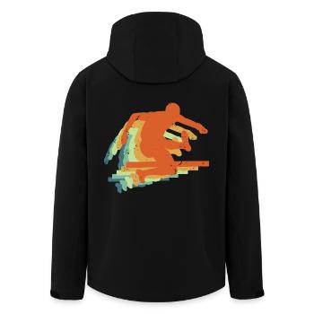 Retro Hurdling Sport, Hürden Track & Field Geschenk - Recycelte Männer Softshell-Jacke von Stanley/Stella - Schwarz - Hinten - AI Model Male 185 light (185cm)