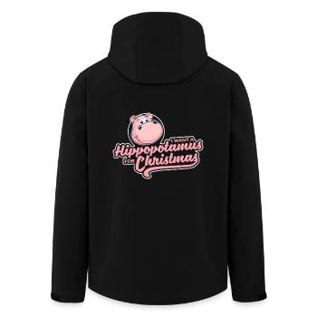 I Want A Hippopotamus For Christmas - Xmas Desire - Men’s Recycled Softshell Jacket by Stanley/Stella - black - Back - AI Model Male 185 light (185cm)