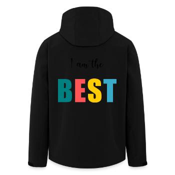 I AM THE BEST. - BESSER. - HUMOR. NACHRICHT - Recycelte Männer Softshell-Jacke von Stanley/Stella - Schwarz - Hinten - AI Model Male 185 light (185cm)