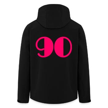 JAHRESTAG. ALLES GUTE ZUM GEBURTSTAG!. ALLES GUTE ZUM GEBURTSTAG!. - Recycelte Männer Softshell-Jacke von Stanley/Stella - Schwarz - Hinten - AI Model Male 185 light (185cm)