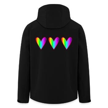 HEART. HEARTS. SAINT VALENTINE. LOVE. LOVE. CHRISTMAS - Men’s Recycled Softshell Jacket by Stanley/Stella - black - Back - AI Model Male 185 light (185cm)