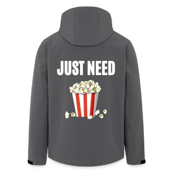 Just need Popcorn - Recycelte Männer Softshell-Jacke von Stanley/Stella - Schwarz - Hinten - AI Model Male 185 light (185cm)