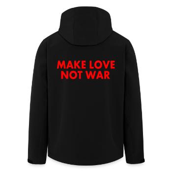 Make love not war - Veste softshell homme en polyester recyclé Stanley/Stella - noir - Dos - AI Model Male 185 light (185cm)