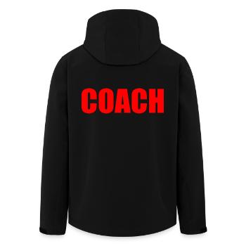 Coach - Men’s Recycled Softshell Jacket by Stanley/Stella - black - Back - AI Model Male 185 light (185cm)