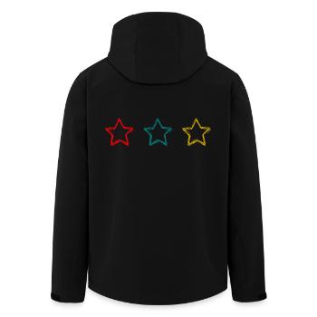 THANK YOU. MISTRESS. MASTER. THANK YOU MISTRESS. STAR - Men’s Recycled Softshell Jacket by Stanley/Stella - black - Back - AI Model Male 185 light (185cm)