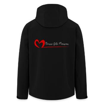 FÊTE DES MÈRES. BONNE FÊTE MAMAN. JE T'AIME MAMAN. - Veste softshell homme en polyester recyclé Stanley/Stella - noir - Dos - AI Model Male 185 light (185cm)