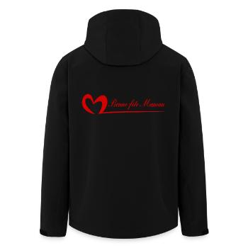 MAMAN. FÊTE DES MÈRES. BONNE FÊTE MAMAN. JE T'AIME - Veste softshell homme en polyester recyclé Stanley/Stella - noir - Dos - AI Model Male 185 light (185cm)