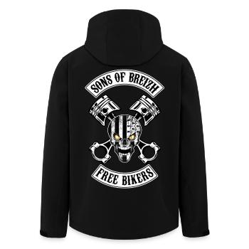 Breizh Skull Bikers - Veste softshell homme en polyester recyclé Stanley/Stella - noir - Dos - AI Model Male 185 light (185cm)