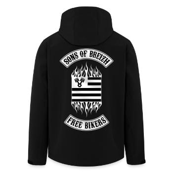 sons of breizh free bikers - Veste softshell homme en polyester recyclé Stanley/Stella - noir - Dos - AI Model Male 185 light (185cm)