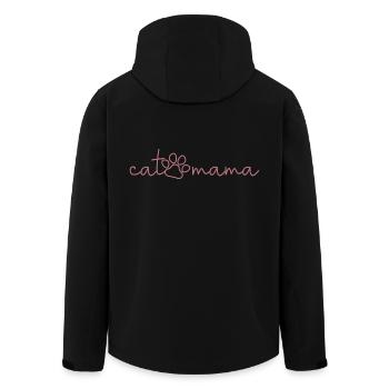 Cat Mama - Cute Paw Cat Lover Mom Cat Owner - Men’s Recycled Softshell Jacket by Stanley/Stella - black - Back - AI Model Male 185 light (185cm)