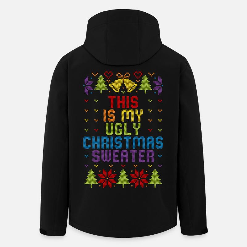 Ugly Christmas Sweater Rainbow - Men’s Recycled Softshell Jacket by Stanley/Stella - black
