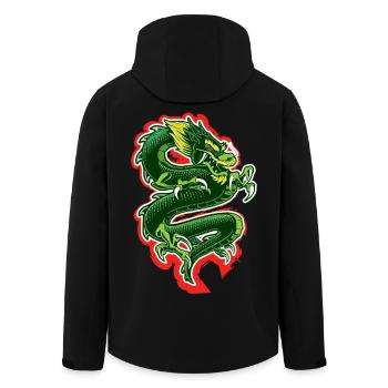 Drachen - Recycelte Männer Softshell-Jacke von Stanley/Stella - Schwarz - Hinten - AI Model Male 185 light (185cm)