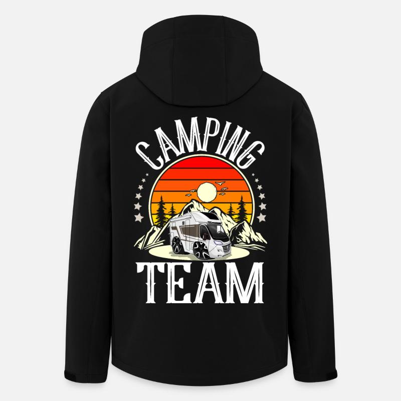 Équipe de camping - Veste softshell homme en polyester recyclé Stanley/Stella - noir