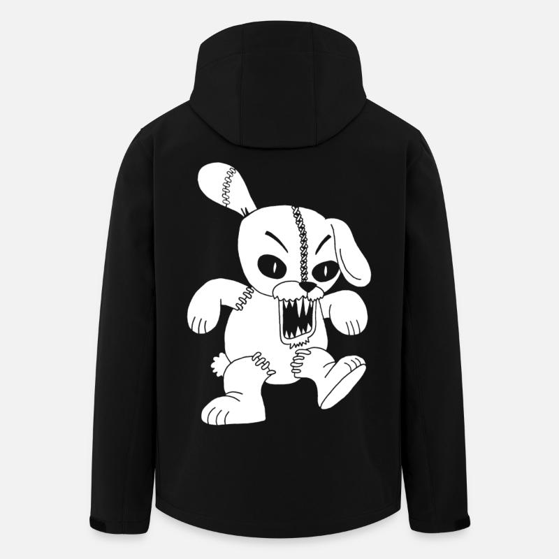 Monströses weißes Kaninchen - Recycelte Männer Softshell-Jacke von Stanley/Stella - Schwarz