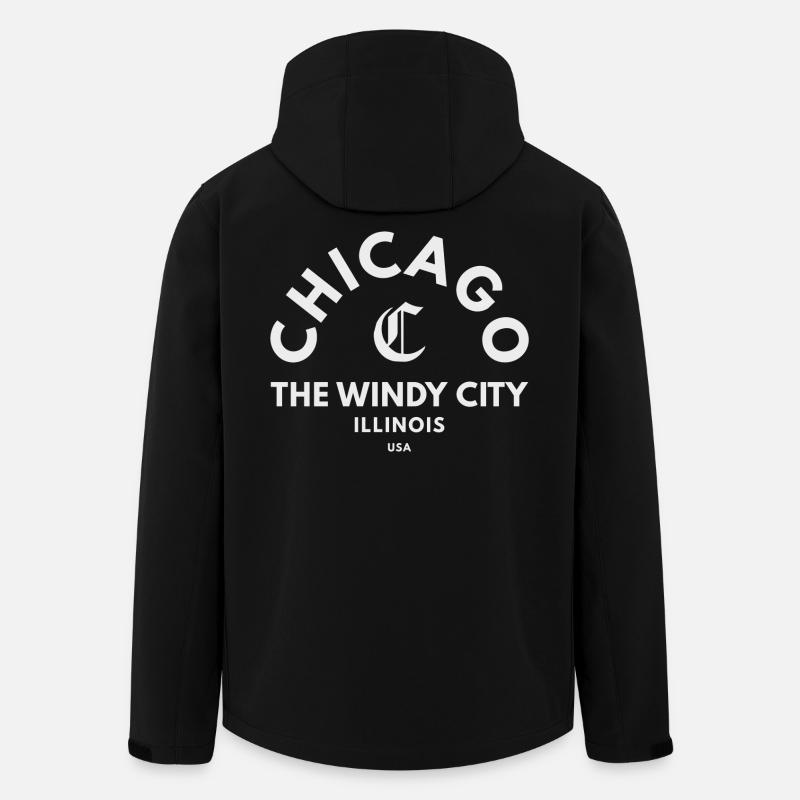 Chicago Windy City Emblem - Recycelte Männer Softshell-Jacke von Stanley/Stella - Schwarz