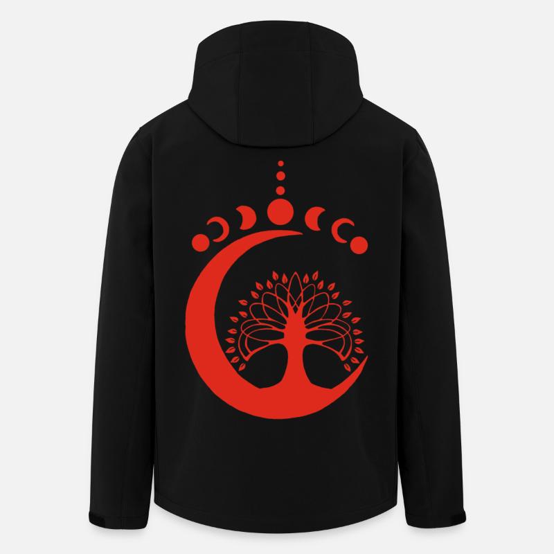 Red Lunar Tree - Men’s Recycled Softshell Jacket by Stanley/Stella - black