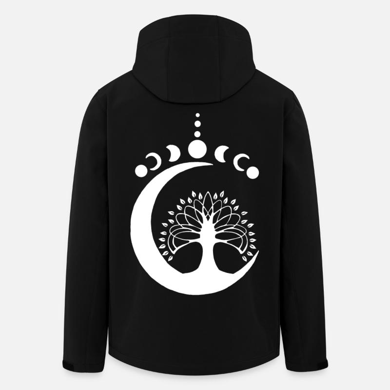 Arbre lunaire blanc - Veste softshell homme en polyester recyclé Stanley/Stella - noir