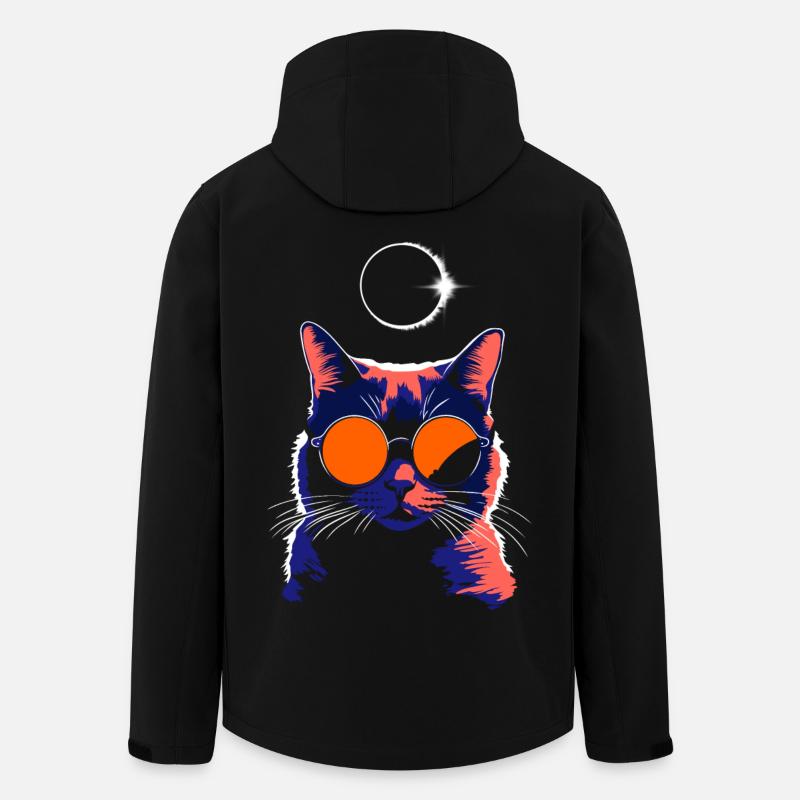 Cat Sunglasses Total Eclipse Cat - Men’s Recycled Softshell Jacket by Stanley/Stella - black