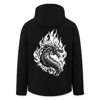 Drache Fantasy Feuerdrache - Recycelte Männer Softshell-Jacke von Stanley/Stella - Schwarz - Hinten - AI Model Male 185 light (185cm)