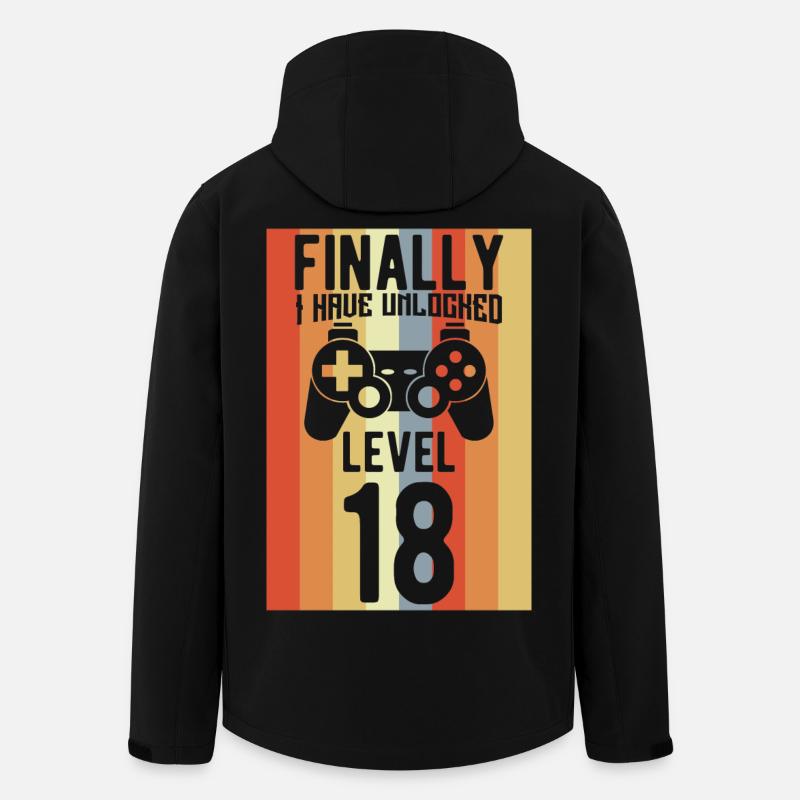 Level 18 Unlocked - Men’s Recycled Softshell Jacket by Stanley/Stella - black