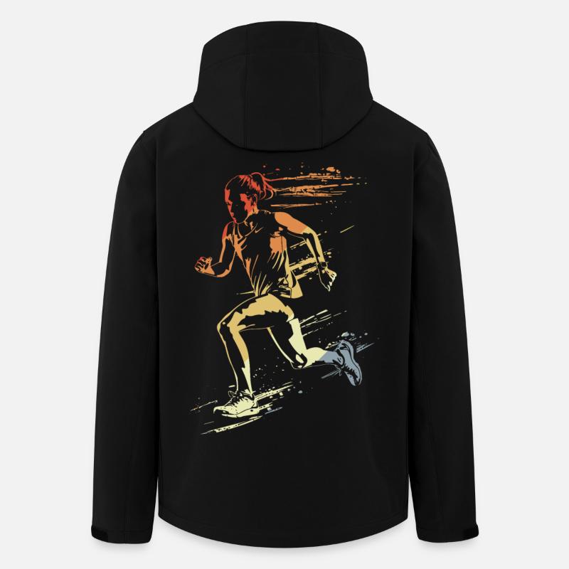 Läuferin Retro-Stil - Recycelte Männer Softshell-Jacke von Stanley/Stella - Schwarz