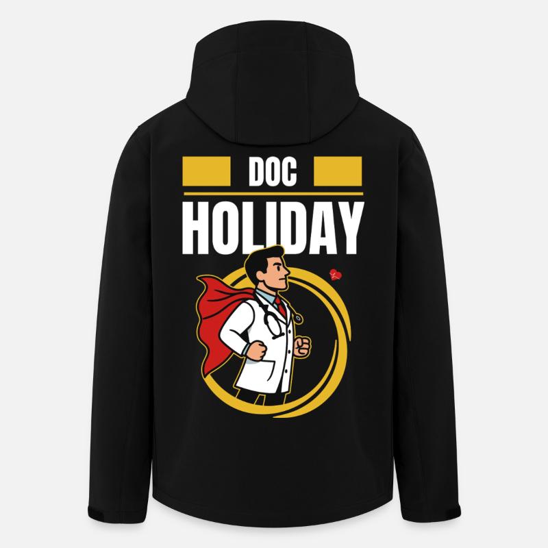 Doc Holiday – Arzt im Arbeitszeitbetrug Stil - Recycelte Männer Softshell-Jacke von Stanley/Stella - Schwarz