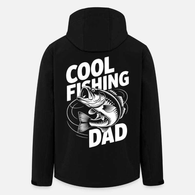 Cool Dad Fishing Rod Design - Men’s Recycled Softshell Jacket by Stanley/Stella - black