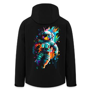 Astronaute de couleur dans l’espace spatial - Veste softshell homme en polyester recyclé Stanley/Stella - noir - Dos - AI Model Male 185 light (185cm)