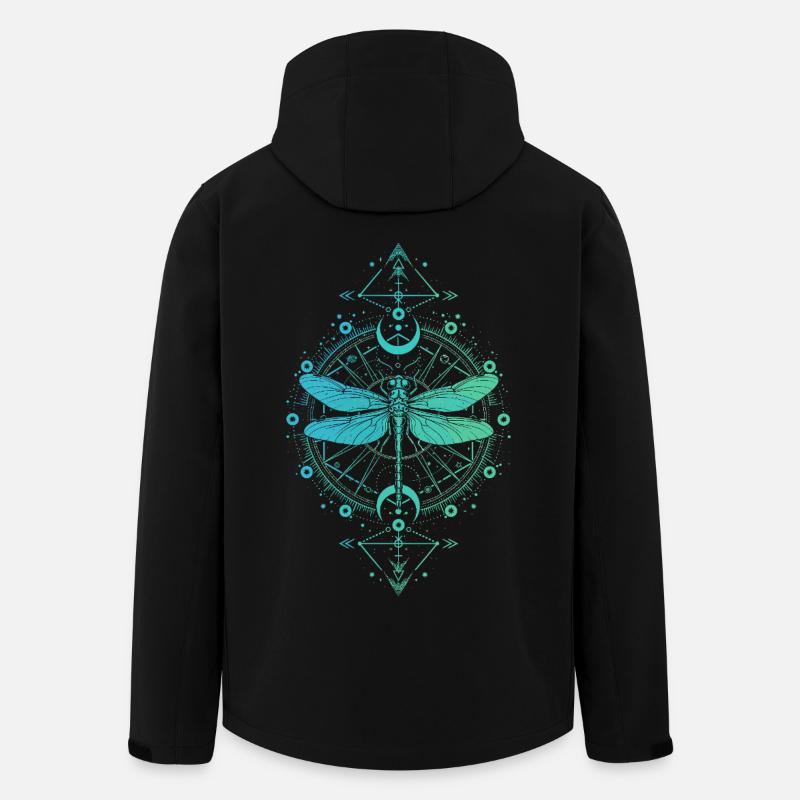 Astronomy - Dragonfly Mandala Turquoise Blue - Men’s Recycled Softshell Jacket by Stanley/Stella - black