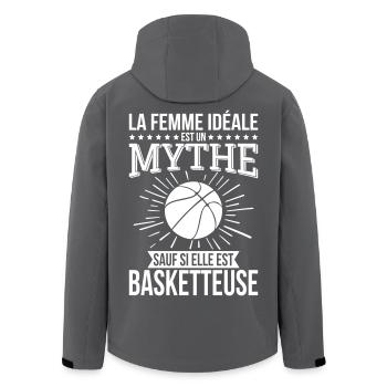 The ideal woman myth unless she is a basketball player - Men’s Recycled Softshell Jacket by Stanley/Stella - anthracite - Back - AI Model Male 185 light (185cm)