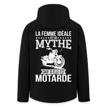 Die ideale Frau, ein Mythos, es sei denn, sie ist Bikerin - Recycelte Männer Softshell-Jacke von Stanley/Stella - Schwarz - Hinten - AI Model Male 185 light (185cm)