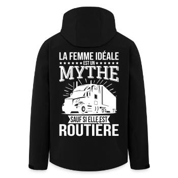 The ideal woman, a myth unless she is a road driver - Men’s Recycled Softshell Jacket by Stanley/Stella - black - Back - AI Model Male 185 light (185cm)